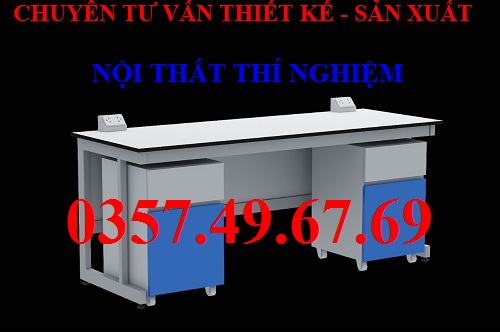 Bàn Thí Nghiệm Áp Tường Có Hộc 1m5 BAT-H02