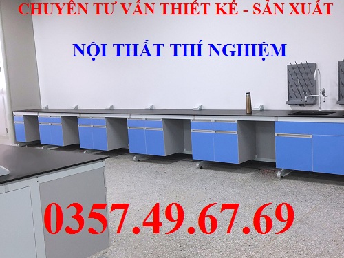 Bàn Thí Nghiệm Áp Tường Có Bồn Rửa 4m BAT-R07