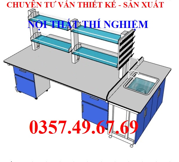 Bàn Thí Nghiệm Trung Tâm Có Chậu Rửa